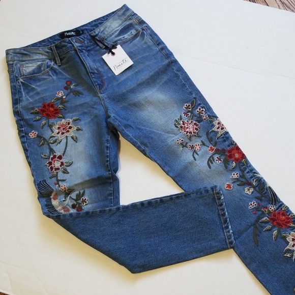 Nanette Lepore Denim - Nanette Lepore Astor Skinny Embroidered Jeans sz 8